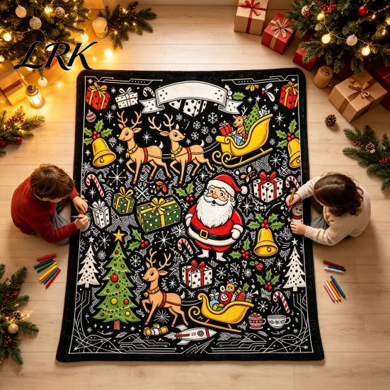 Customizable Souvenir for Birthdays Christmas DIY Coloring Blanket Adults And Kids, Color Your Own Blanket, 59" x 51" Soft Cozy Polyester Couch Cover