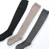 100% reines Kaschmir Over-the-Knee Socken Damen Winter Warm Kompression Schlankmachend Einfarbig