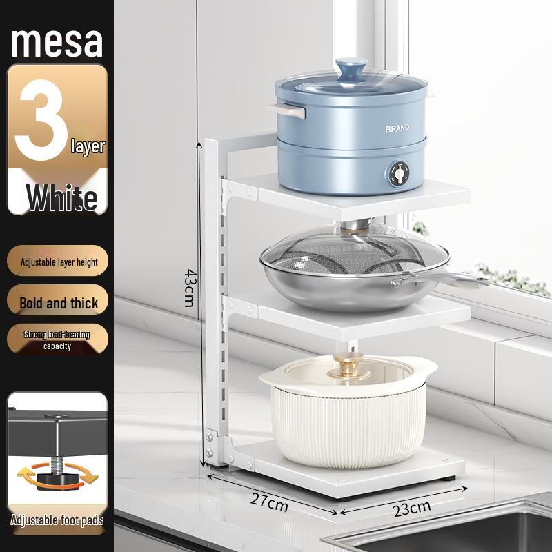 Multi-Layer Kitchen Pot Rack: Floor-Standing, Under-Sink Cookware & Storage Solution