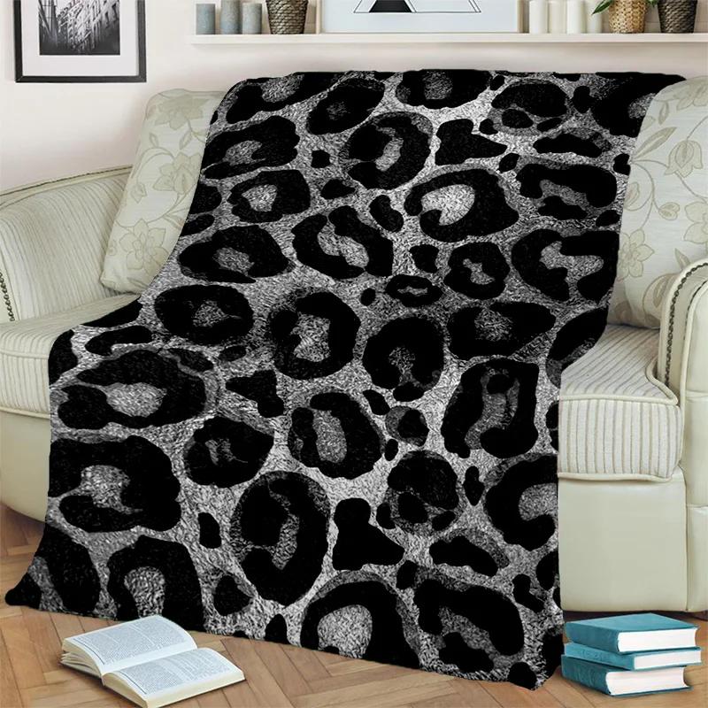 3D Wild Leopard Stripe Print Series Blanket,Soft Throw Blanket for Home Bedroom Bed Sofa Picnic Travel Office Cover Blanket Kids