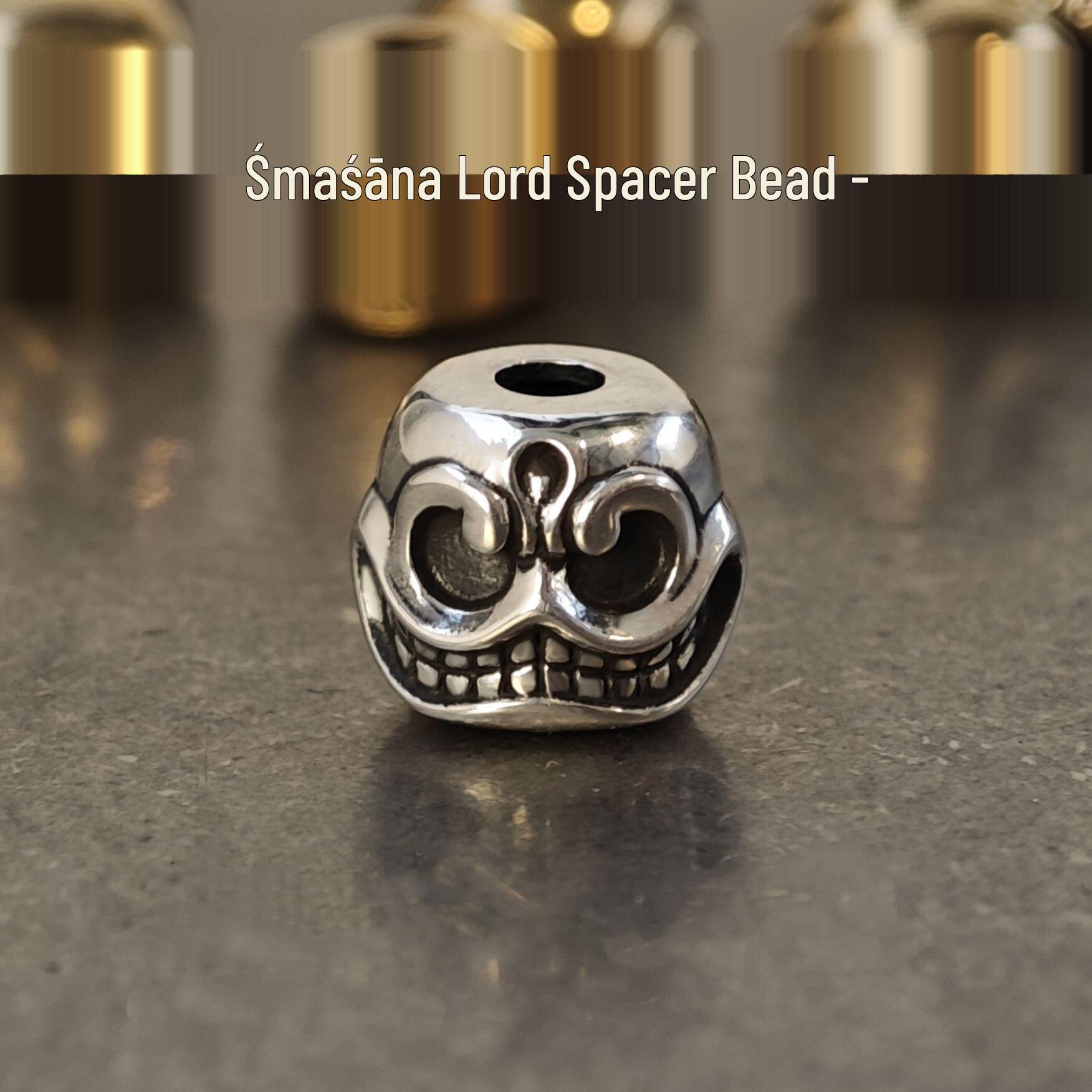 Sītavana Silver Skull Bead | Large-Hole Tibetan Spacer for DIY Accessories