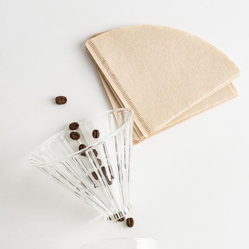 Premium Cone-Shaped Disposable Coffee Filters, Food Grade, Compatible with V60 for 1-4 Servings.