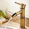 Copper Antique Bamboo Faucet European Retro Hot and Cold Basin Faucet Wash Basin Above Counter Basin Garden