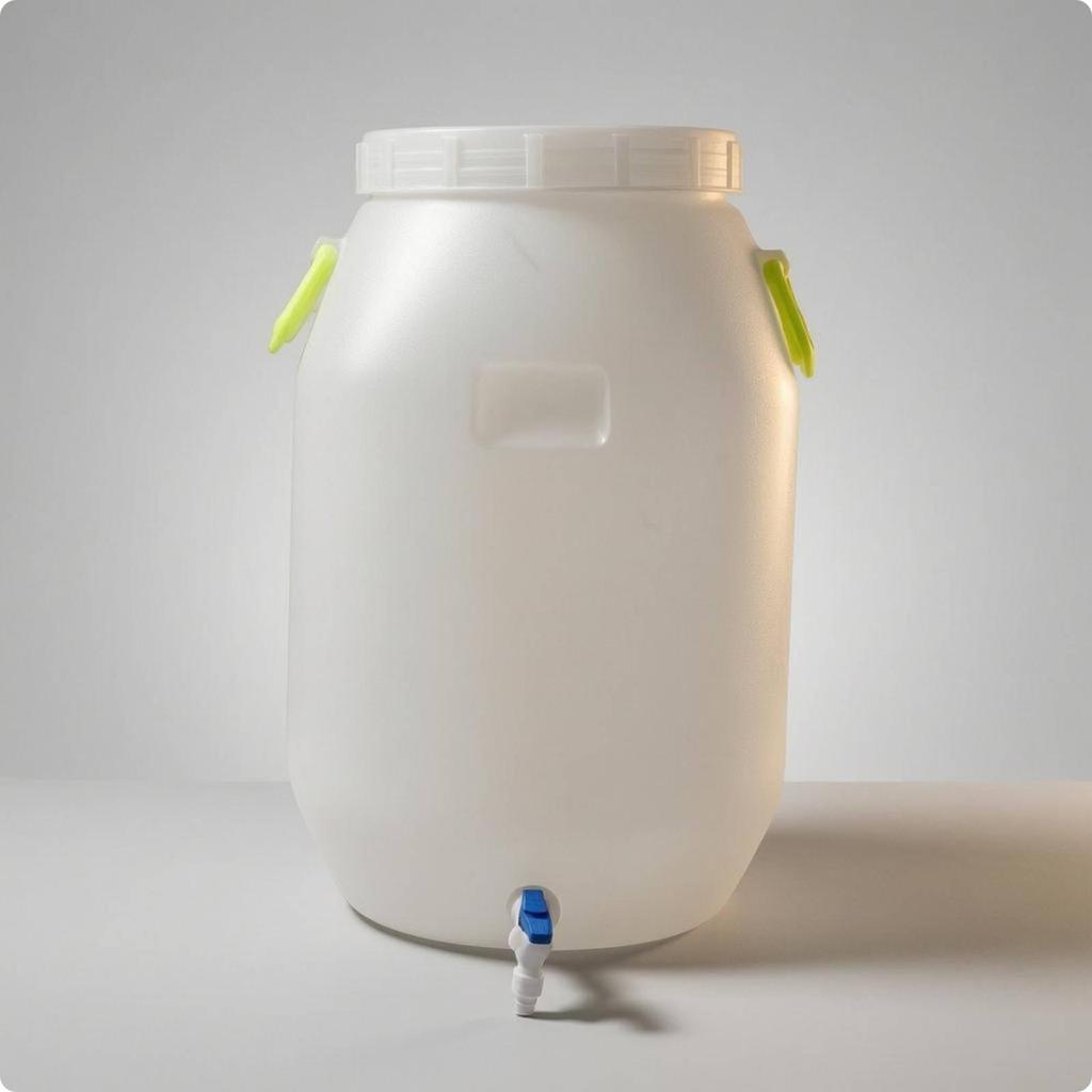 Storage Barrel with Inner Lid and Spigot Sturdy HDPE Water Bucket Portable Container for Liquid Storage