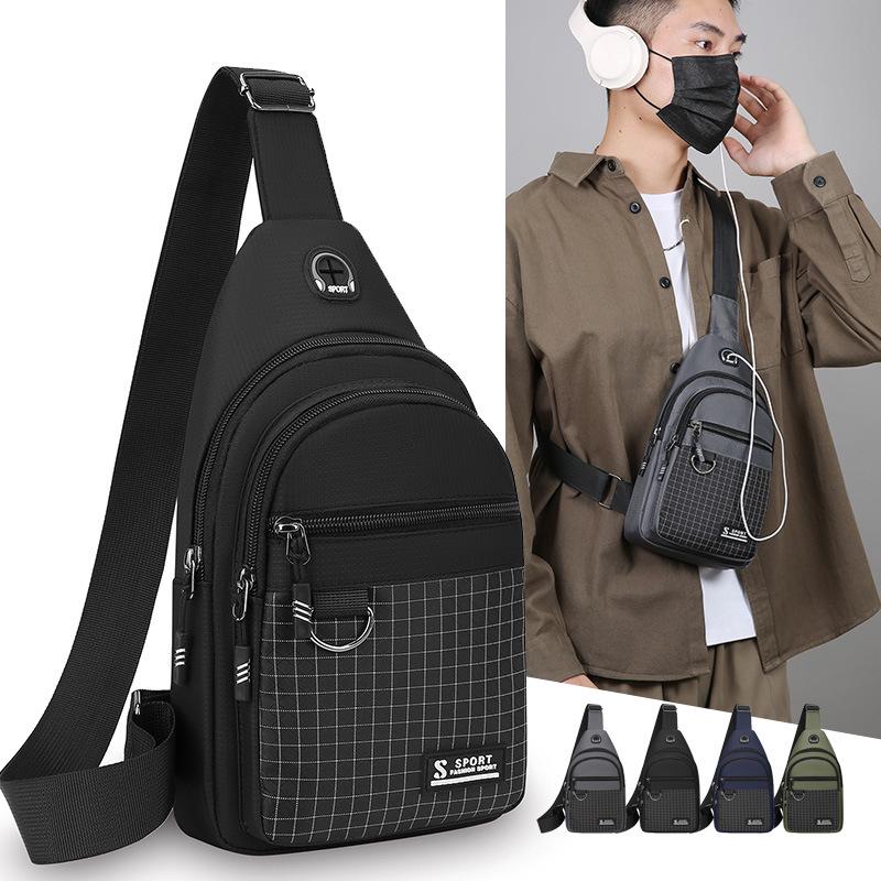 Men's Korean Style Water-Resistant Crossbody Bag: Versatile, Large Capacity, Multi-Layer Backpack for Outdoor Casual Use