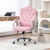 Sedia da Ufficio, Schienale Reclinabile, Altezza Regolabile, Aspetto Velluto, fino a 120 kg, Rosa