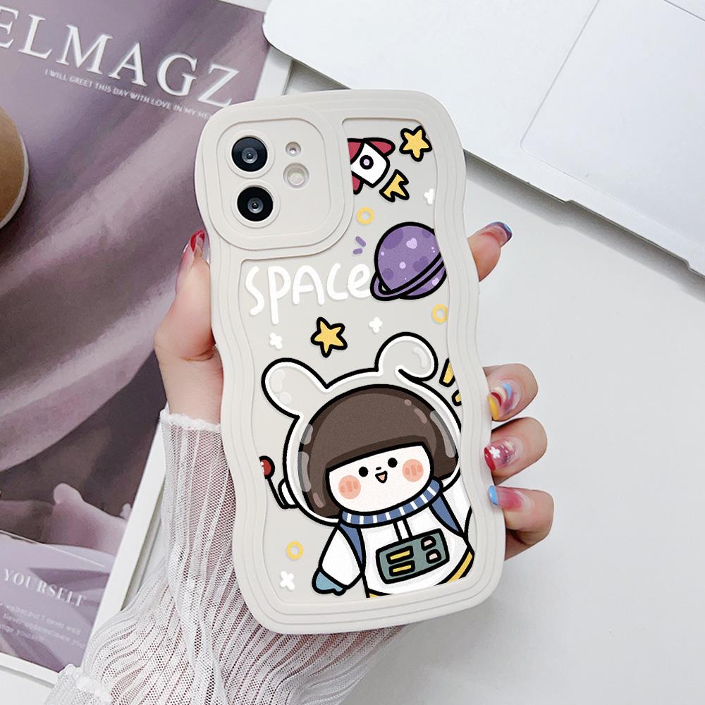 Mobile Phone Cases for iPhone 11 13 XR 15 Pro Max 12 14 Pro Max Case iPhone 16 7 Plus 8 Plus XS Max Big Wave Solid Color Cartoon Anti-drop Waterproof