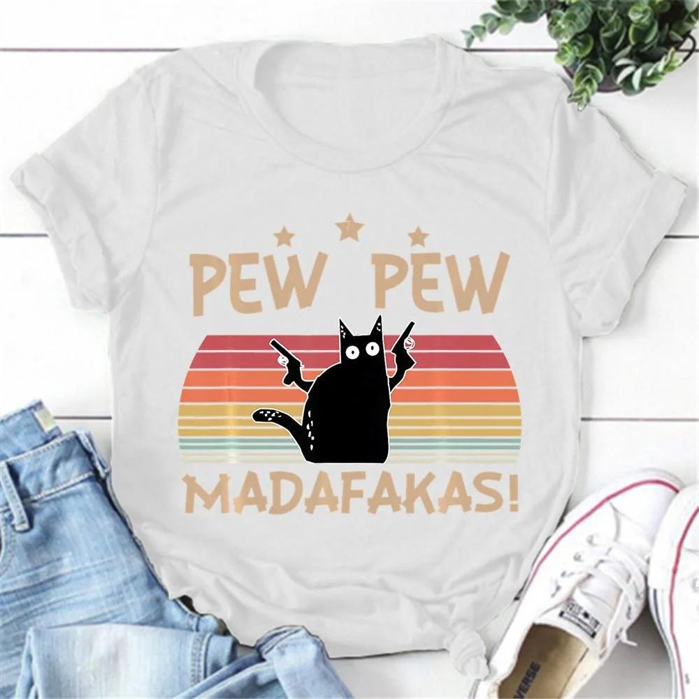 

Модные забавные футболки с принтом Pew Pew Madafakas для женщин, летние повседневные футболки с короткими рукавами, топы с круглым вырезом XXL золотой