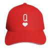 Black and White Queen of Hearts Card Game Baseball Cap Vintage Tactical Cap Fun Hats Snap Back Hat GirlS Hats Unisexs
