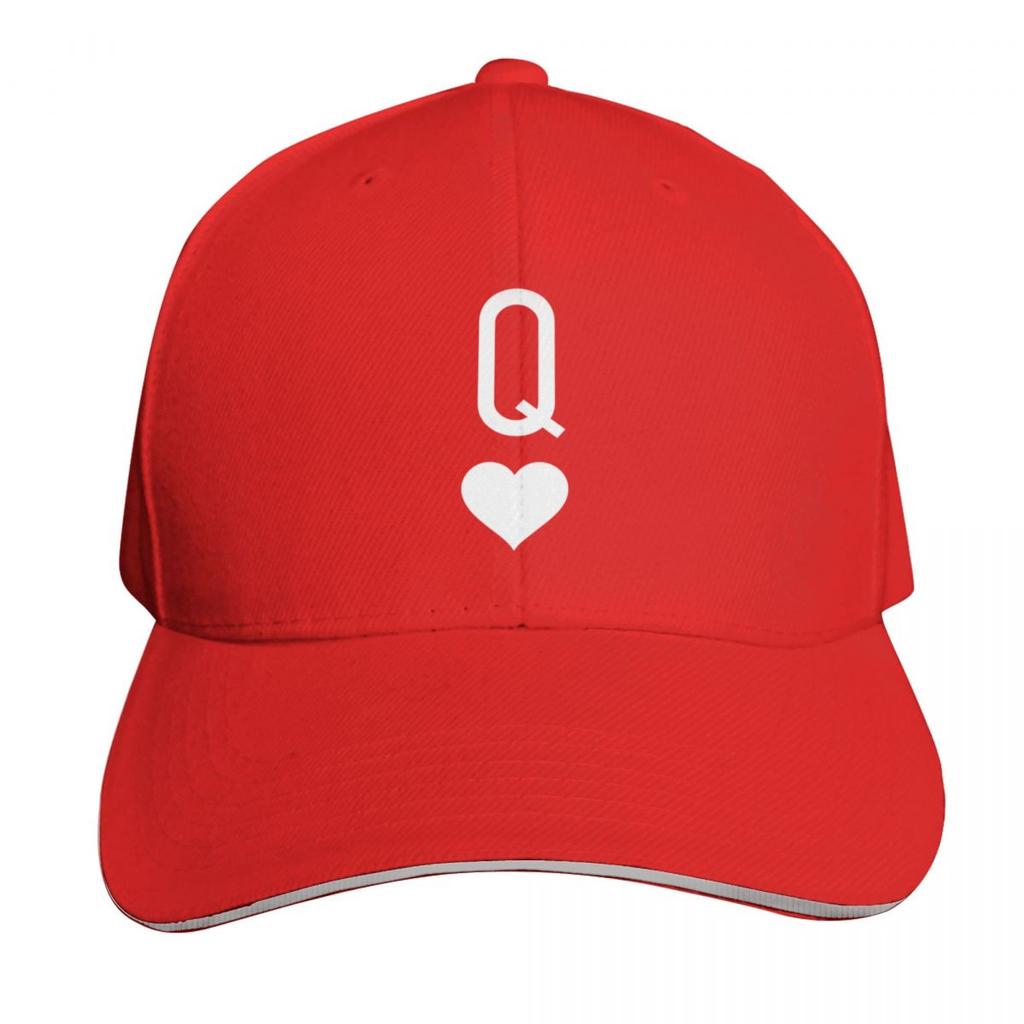 Black and White Queen of Hearts Card Game Baseball Cap Vintage Tactical Cap Fun Hats Snap Back Hat GirlS Hats Unisexs