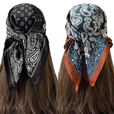 Luksusowy Kwadratowy Szalik Paisley Damski Z Nadrukiem Satynowy Chustka Na Szyję Wiosenna Opaska Na Włosy Foulard Bandana Szal Chusty