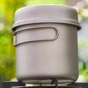 Metal Camping Pots Outdoor Cooking Pots with Folding Handle Camping Cookware for Camping Hiking Picnic Travel
