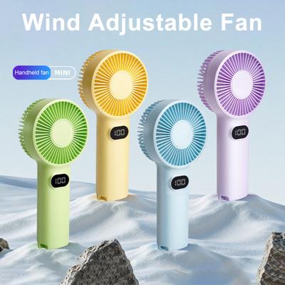 Small Handheld Fan 100 Speed Adjustable LCD Display USB Rechargeable Summer Cooling Fan Portable Travel Mini Personal Fan