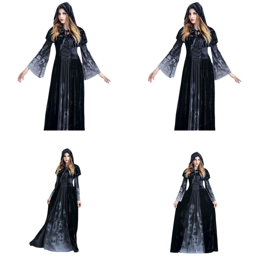 Encantador Vestido Longo de Vampiro de Halloween Para Bruxas Perfeito Para Eventos de Role-playing