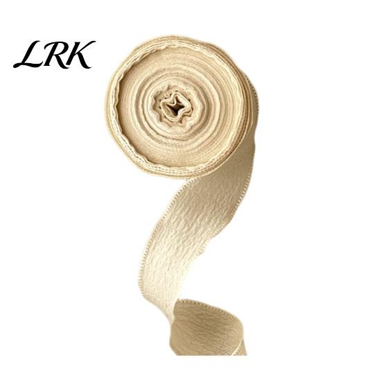 Vintage Style Fabric Trim 9.8 Yards Pleated Ribbon for Gift Wrapping and Bouquet Decoration, 1" Polyester Cotton Soft Ribbon, Decorative Weddings DIY