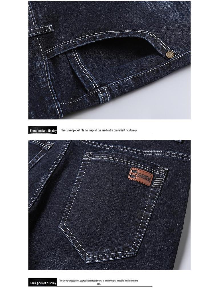 Men's Slim Straight Stretch Jeans - Thick, All-Season Casual Pants