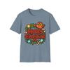 Unisex Softstyle T-Shirt Chibi Wreath Holly Candy Canes Lights Robin Christmas