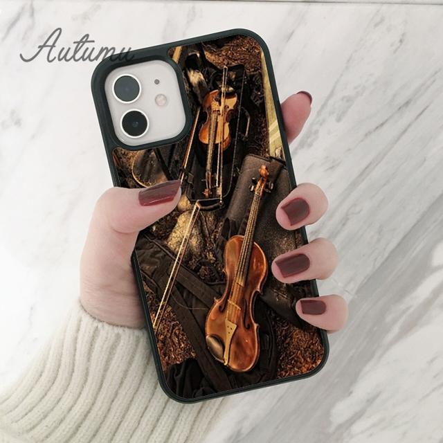 Musical Violin Guitar Phone Case for iPhone 11 12 13 14 Pro Max Mini X XR XS SE 2020 6 7 8 Plus Samsung Galaxy S21 S22 Shell