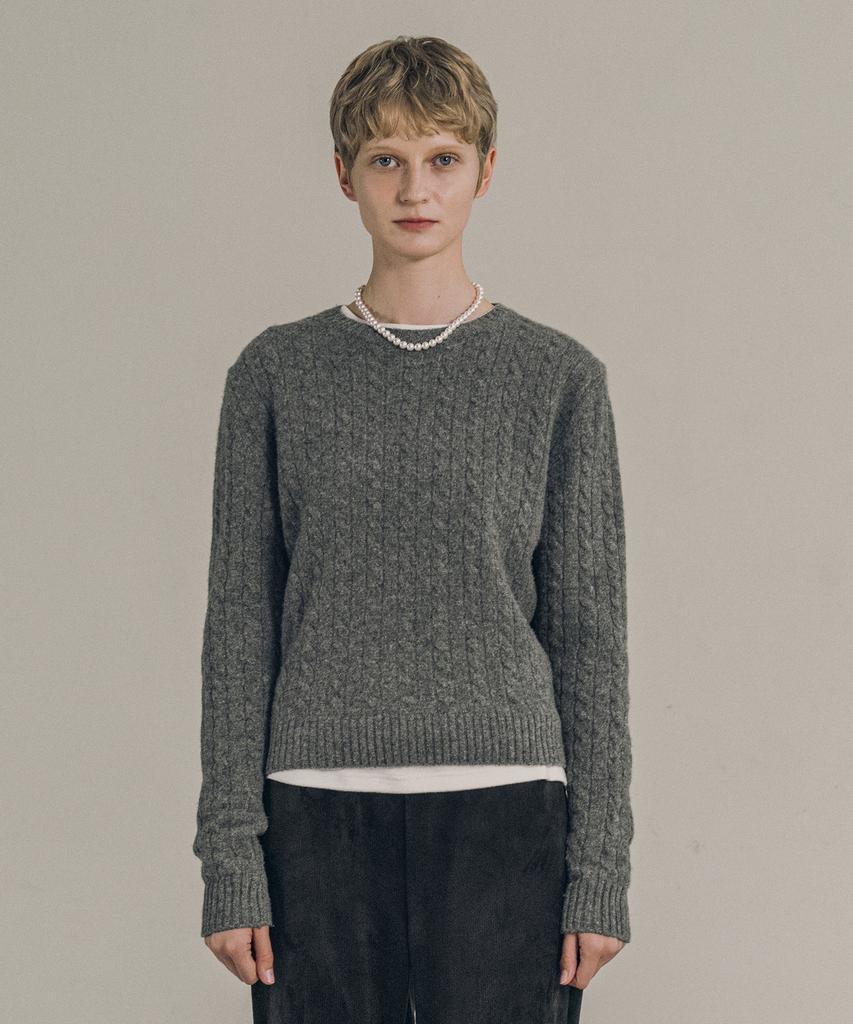 Siyajyu Sikn2101 Shaggy Dog Superfine Merino Wool Knit_Gray