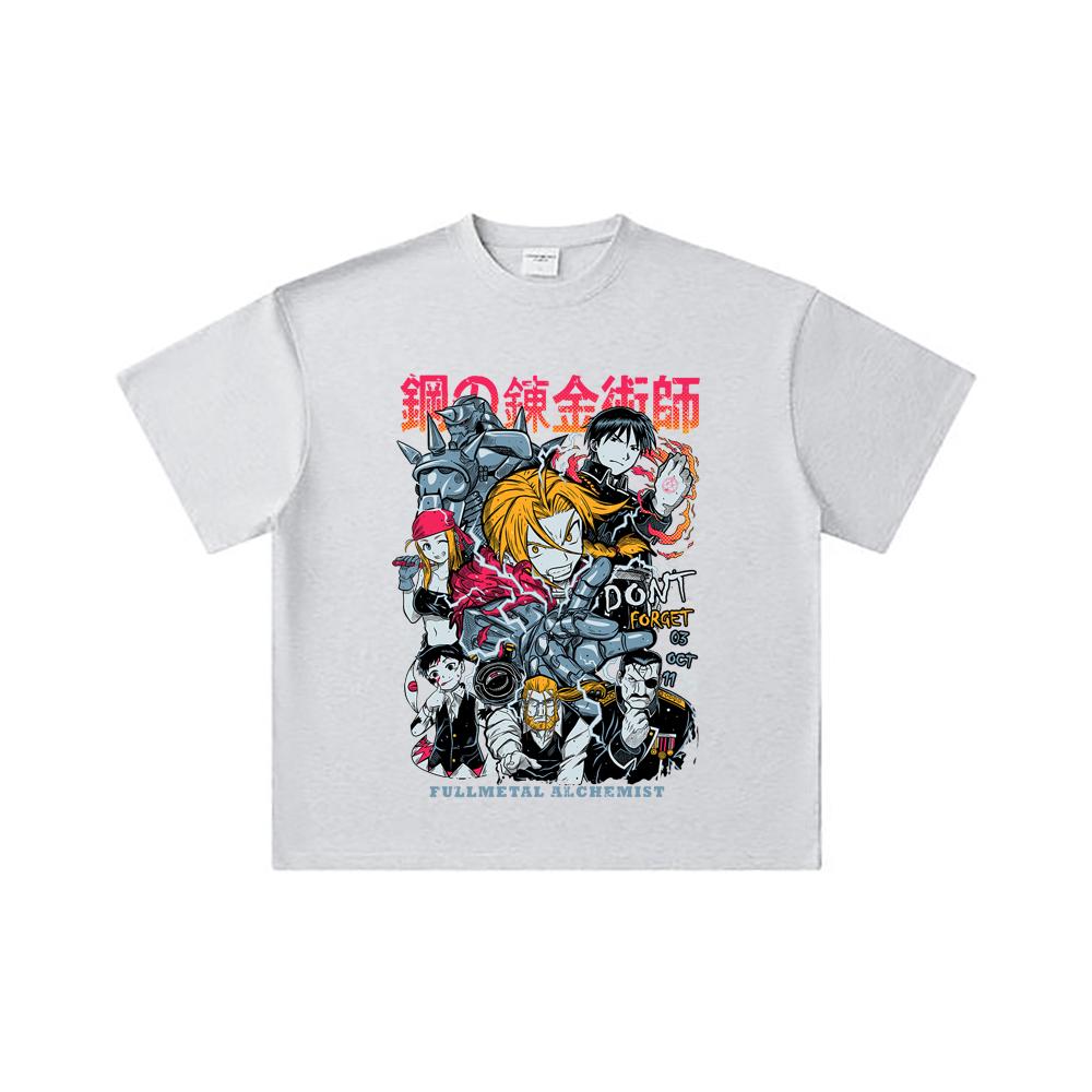 260 GSM Double Yarn 32 Count 100% Cotton Fullmetal Alchemist V1 Print Unisex Heavy Cotton T Shirt