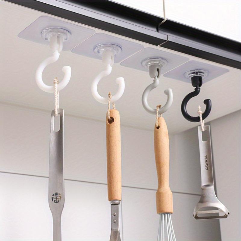 5 Pack Plastic Ceiling Hooks, Art Deco Style Fixed Adhesive Hooks for Towel Rack, Strong Hanging Non-Marking Wall & Ceiling Hooks