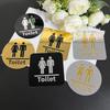 10cm Double Layer Acrylic Restroom Sign: Male & Female Mirror Toilet Sticker