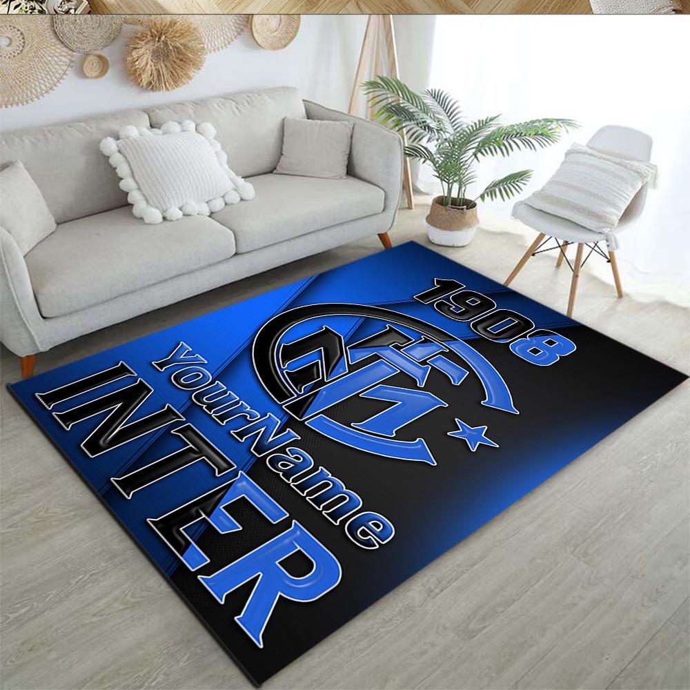 Inter Milan Personalized Name Floor Rug Office Rug Suitable for Decorate room Foyer Bedrooms Living Rooms Antislip Carpet Office home decor
