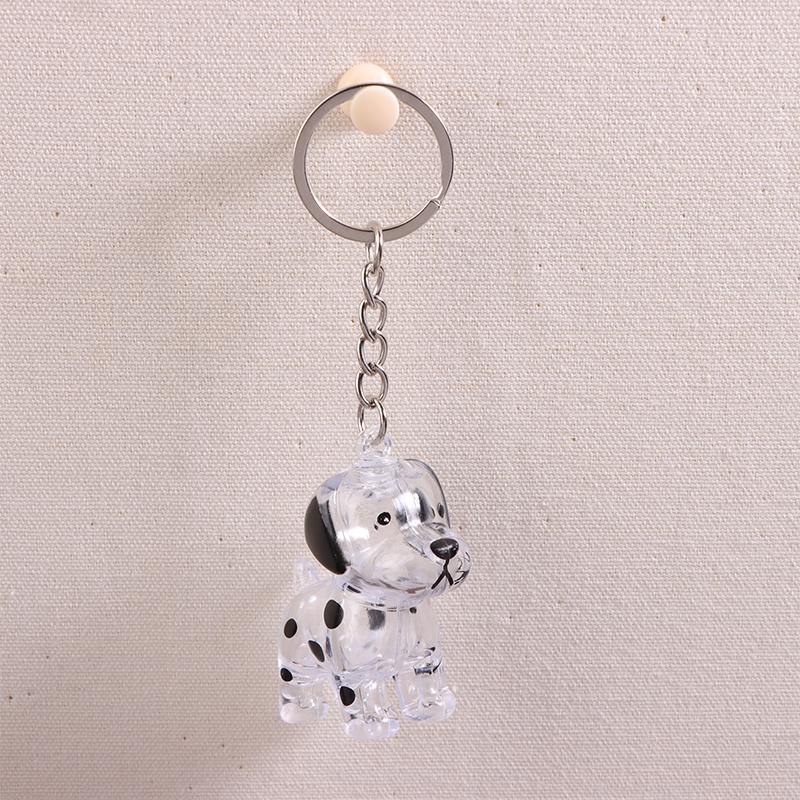 Cute Transparent Dog Hair Storage Cute Pendant Keychain Bag Pendant Couple Car Key Chains Jewelry Souvenir Collection Gift