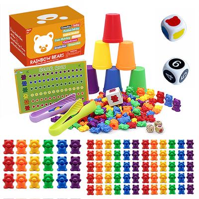Montessori Rainbow Matching Game Kids Weight Counting Bear Toy Animal Cognition Color Sort Teaching Sorting Educational Baby