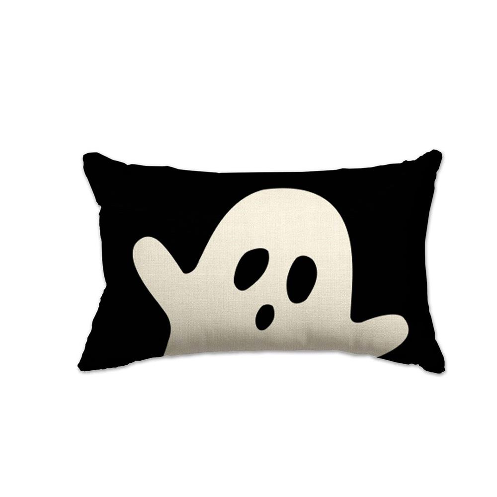 Pumpkin Ghost Pillow Cover Halloween Fun Plush Pillowcase Washable Square Orange Pumpkin Lantern Pillow Protective Covers 1360₽