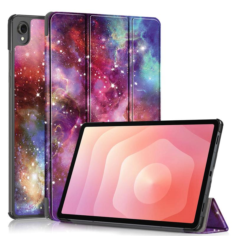 Für TAB A11 Plus 2025 Samsung Tab S11 Hülle 11 Zoll Dreifach faltbares PU-Leder Hartständer Bemalte Hülle Für Funda Galaxy Tab S11 S11 5G Hülle SM-X730 X736B