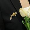 High-End Vintage Zirconia Inlaid Lucky Koi Fish Brooch - Fashionable Jewelry Pin for Women
