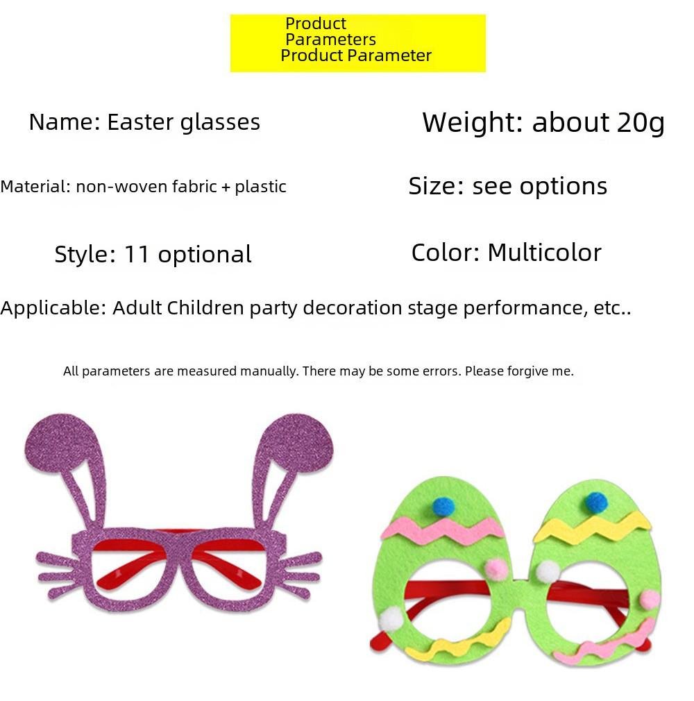 Vibrant Plastic Easter Glasses With Bunny Ears And Colorful Egg Decorations