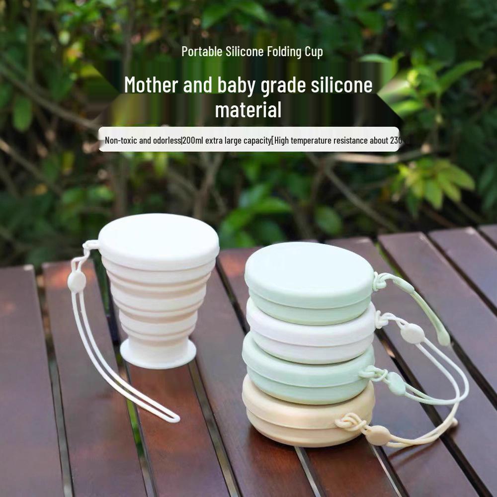 Portable Food-Grade Silicone Folding Travel Cup - Leakproof, Telescopic Mouthwash Cup