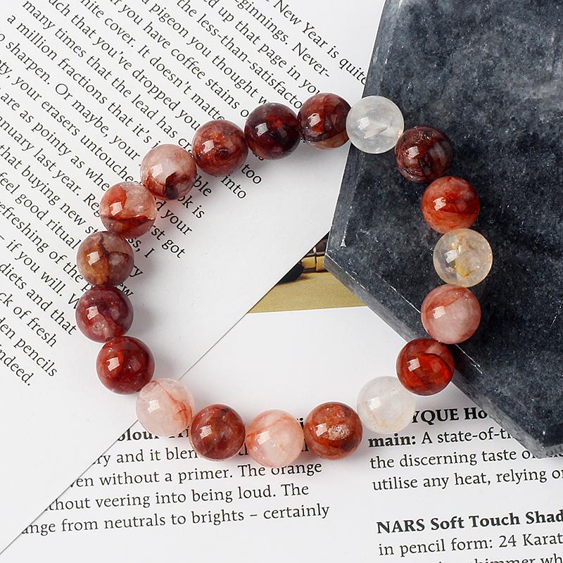 Multi-inclusions Crystal Beads Bracelets for Women Natural Tanzanian Saffron Flower Crystal Bracelets Soothing the Mood Jewelry