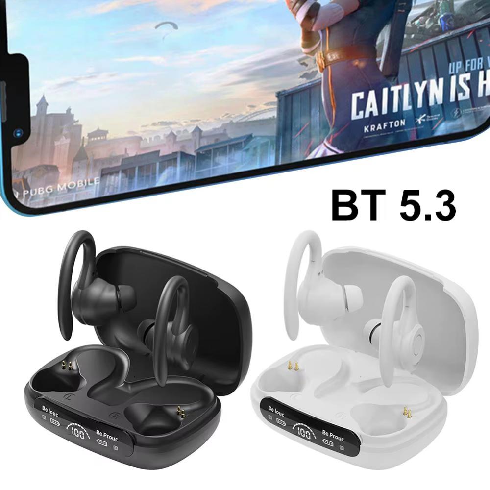 Wireless Headset Ear Hook Noise Reduction TWS Earphones Bluetooth-Compatible5.3 Power Display Comfortable Sports Running Earbuds