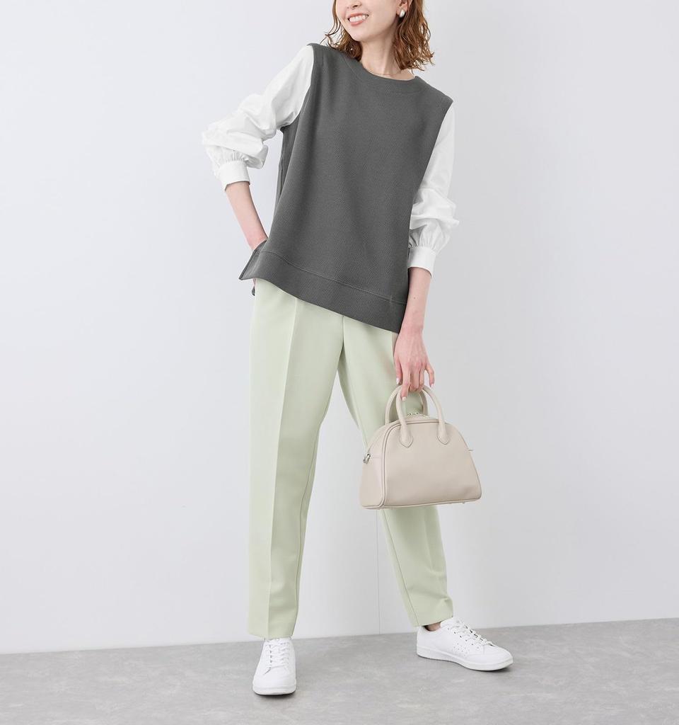 ROPE PICNIC Woven Fabric Combination Gray Women's Pullover, (07)