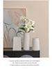 European Frosted Vertical Stripe Ceramic Vase Set for Home Decoration