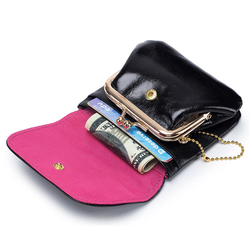 Retro leather fashion change bag new simple clutch bag female creative card bag storage coin bag mini