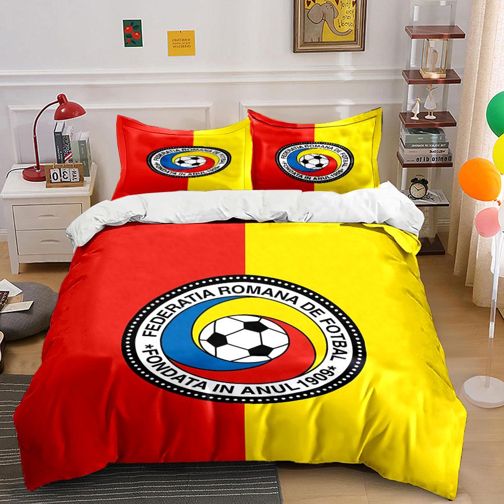 Romania Soccer Bedding Set Bedding Duvet Cover Set Duvet Cover Pillowcases  (1 * Duvet Cover 2 * Pillowcases, Without Duvet Insert)