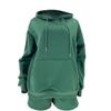 Autumn and Winter New Product Solid Color Thickened Velvet, Hooded Long Sleeve Hoodie, Women's Fashion Casual Shorts Set