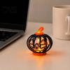 Halloween Pumpkin Lights Lantern, LED Light Up Hollow Ornament, Battery Operated Atmosphere Lighting Statue with Warm for Indoor Outdoor Party