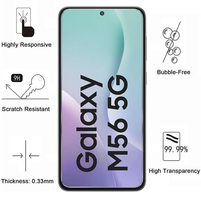 Gehärtetes Glas - Phonillico® - Samsung Galaxy M56 5G - 4er-Pack - Kratzfest - Transparent