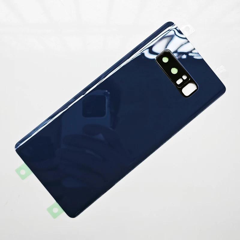 Tampa traseira de vidro da bateria para Samsung Galaxy Note 8 N950 N950F Tampa traseira de vidro + adesivo + moldura de lente de vidro da câmera