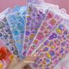 1/8pcs Cartoon Cute Aesthetic 3D Stickers Creative Animal Food Crystal Sticker for Notebook Guitar Decoration Decals Gift