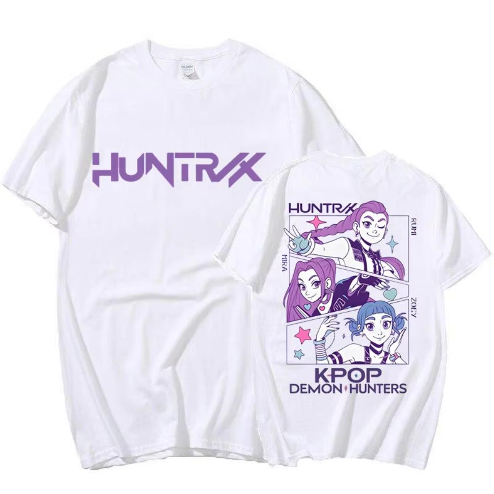 Funny K-Pop Demon Hunters Mira Rumi Zoey Print T-Shirt Women Men Loose Short Sleeve Round Neck Top Female Casual Shirt Tees