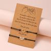 Creative Gold and Silver Mixed Color Sun and Moon Wax Thread Weaving Adjustable Card Couple Bracelet Friend Bracelet
