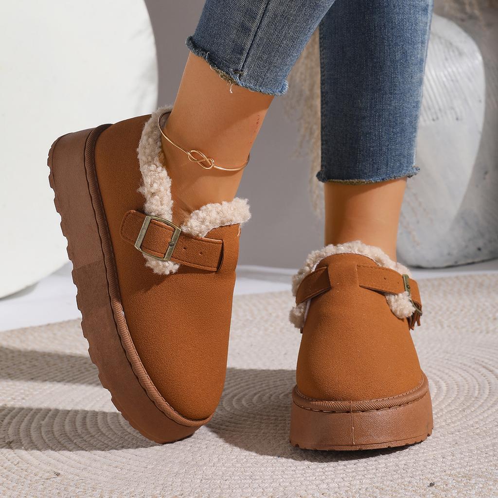 Large Size Casual Winter New Boken Round Head Warm Cotton Shoes for Women