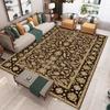 Donkerbruin Perzisch Bloemenpatroon Vloerkleed met Complex Paisley Ontwerp Luxe Vintage Woonkamer Decoratief Tapijt