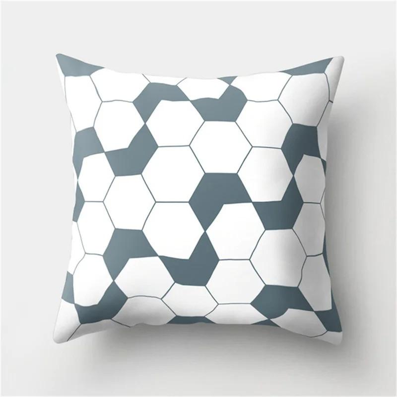 Black and White Geometric Simple High-end Space Pillowcase Patchwork Cushion Cover Striped Letter Pillowcase Home Decoration